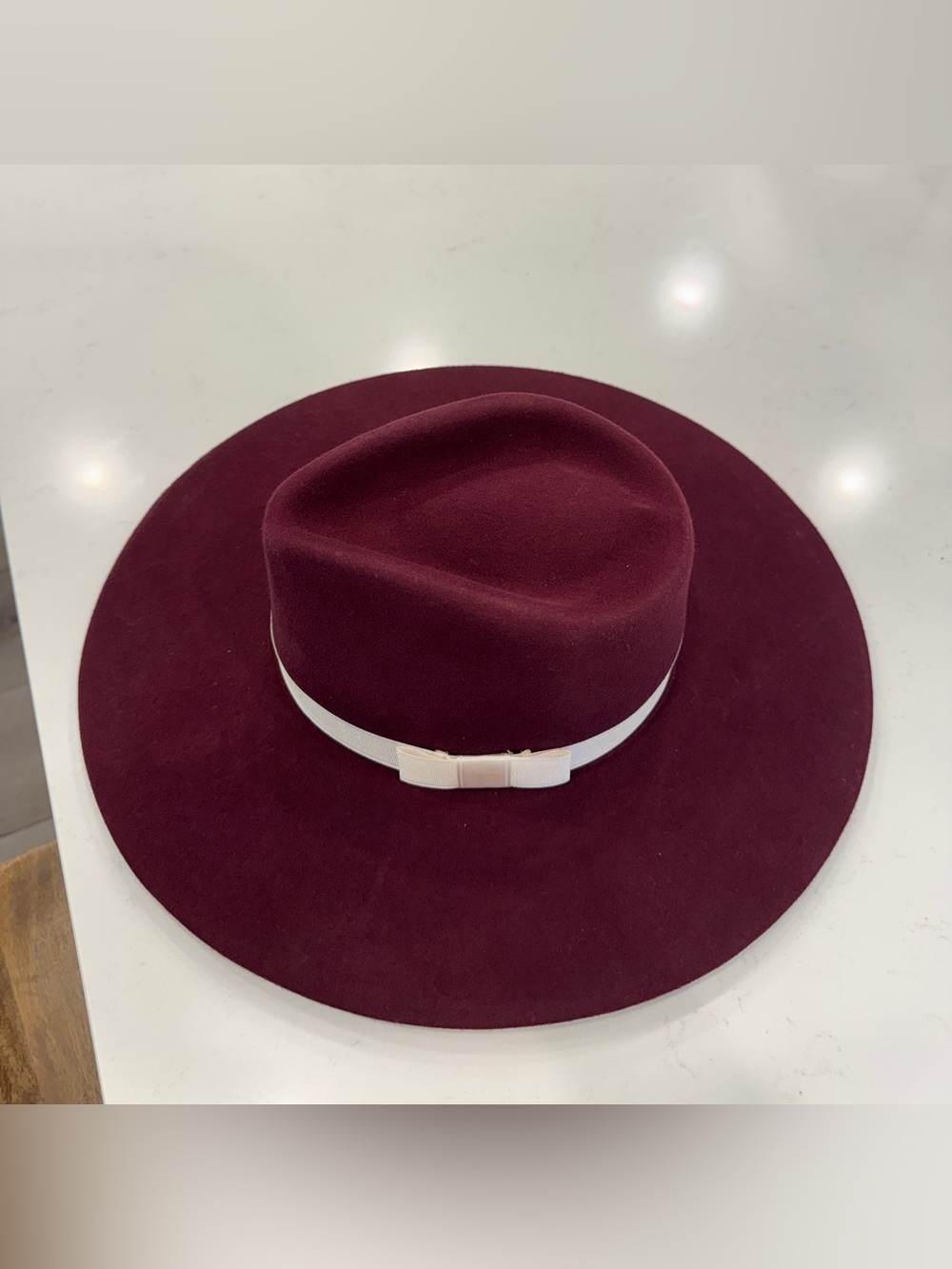 Twister Burgundy Wool Felt Pinch Front Western Hat M